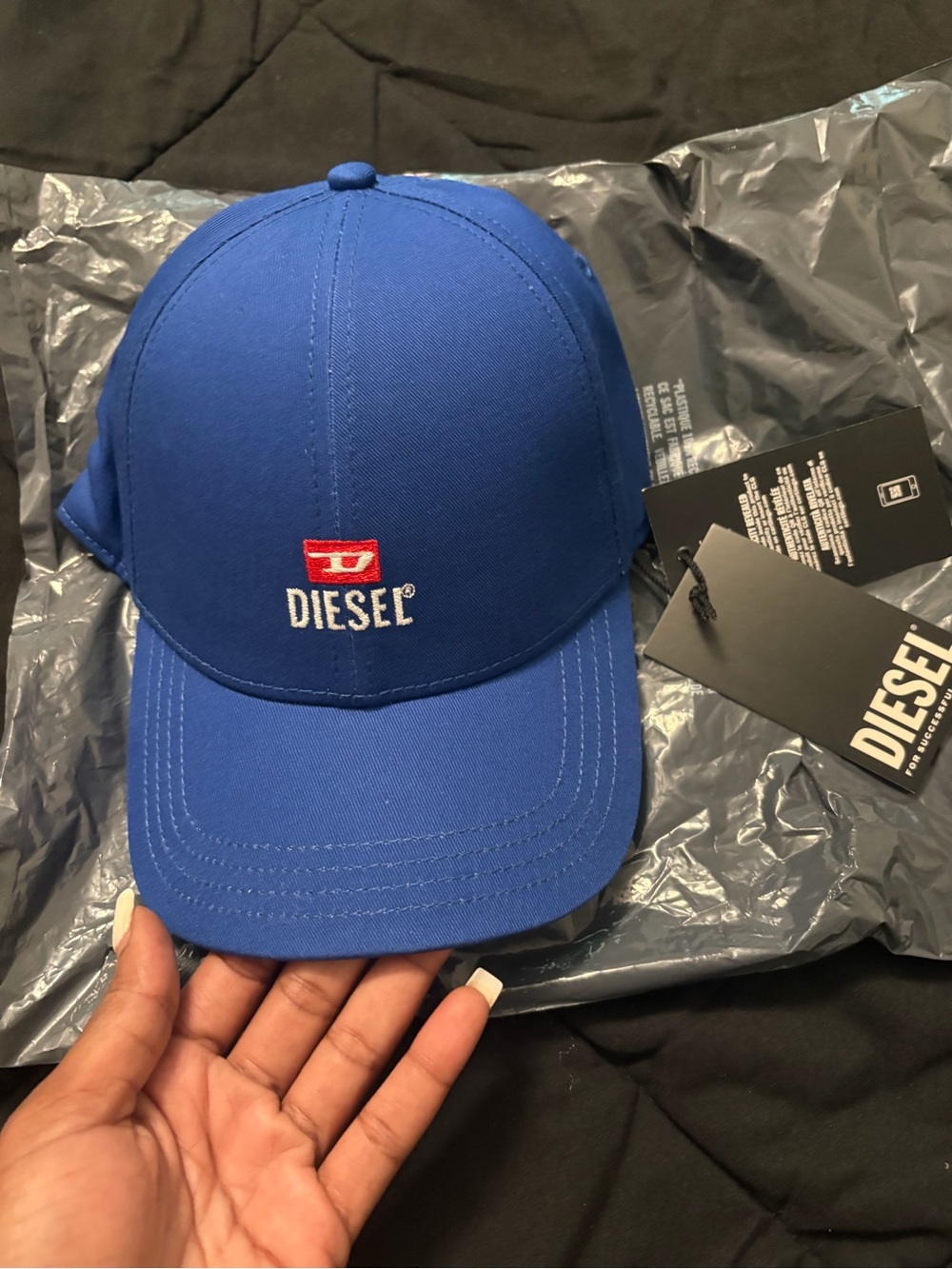 Diesel Bright Blue Cap with Red Logo